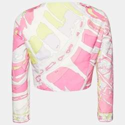 Emilio Pucci Multicolor Cotton & SiIlk Cropped Shrug M