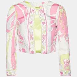 Emilio Pucci Multicolor Cotton & SiIlk Cropped Shrug M