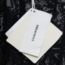 Pre Owned Emilio Pucci Black Floral Lace Leggings S