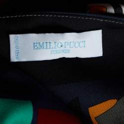 Emilio Pucci Multicolor Silk Sequin Square Neck Shift Dress S