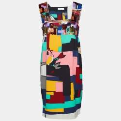 Emilio Pucci Multicolor Silk Sequin Square Neck Shift Dress S