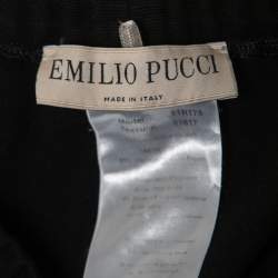 Emilio Pucci Black Knit Front Zip Detail Leggings M