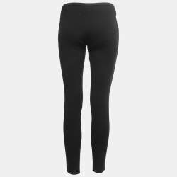 Emilio Pucci Black Knit Front Zip Detail Leggings M