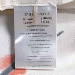 Emilio Pucci White Floral Printed Silk Asymmetrical Top M