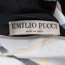 Emilio Pucci White Floral Printed Silk Asymmetrical Top M