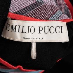 Pre Owned Emilio Pucci Black Knit High Neck Pullover M