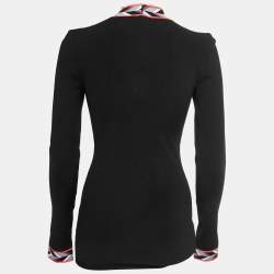 Pre Owned Emilio Pucci Black Knit High Neck Pullover M