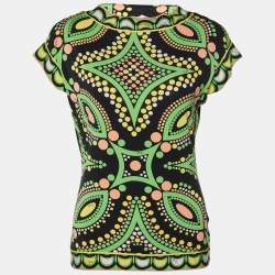 Emilio Pucci Black Printed Knit Sleeveless Top L