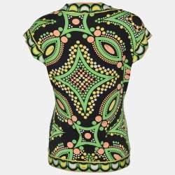 Emilio Pucci Black Printed Knit Sleeveless Top L