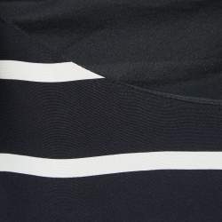 Pre Owned Emilio Pucci Black/Blue Printed Silk Blouse S