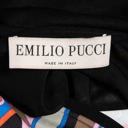 Emilio Pucci Multicolor Jersey Bell Sleeve Belted Maxi Dress M