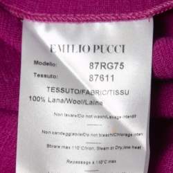Pre Owned Emilio Pucci Blue/Purple Wool Knit V-Neck Short Dress S