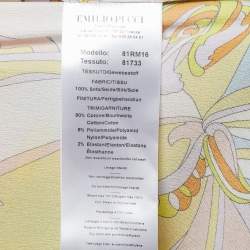 Pre Owned Emilio Pucci Multicolor Printed Silk High Neck Blouse S