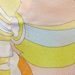 Pre Owned Emilio Pucci Multicolor Printed Silk High Neck Blouse S