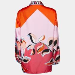 Emilio Pucci Multicolor Printed Silk Button Front Shirt L