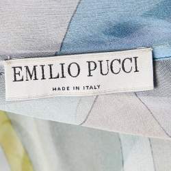 Emilio Pucci Multicolor Printed Silk Sheer Top L