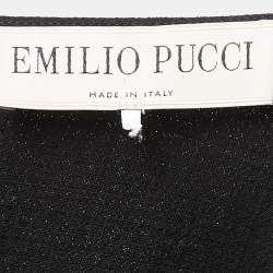 Pre Owned Emilio Pucci Black Crystals Embellished Backless Sheath Dress S