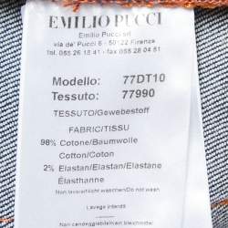 Pre Owned Emilio Pucci Blue Denim Fringed Jeans M Waist 30"