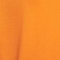 Emilio Pucci Orange Cotton Crystal Embellished Logo T-Shirt S
