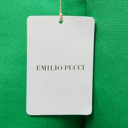 Pre Owned Emilio Pucci Green Silk Tailored Trousers M
