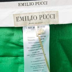 Pre Owned Emilio Pucci Green Silk Tailored Trousers M
