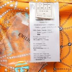 Emilio Pucci Orange Conchiglie Print Silk Pant Shirt Set M