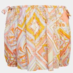 Emilio Pucci Multicolor Printed Cotton Off Shoulder Blouse M