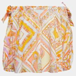Emilio Pucci Multicolor Printed Cotton Off Shoulder Blouse M