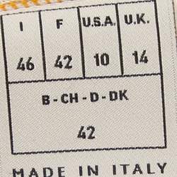 Pre Owned Emilio Pucci Orange Printed Jersey High Neck Mini Dress L