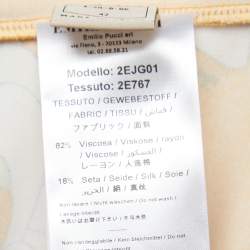 Pre Owned Emilio Pucci Orange Printed Jersey High Neck Mini Dress L