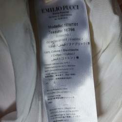 Pre Owned Emilio Pucci Pink Printed Cotton Straight Leg Pants M