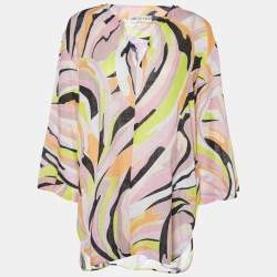 Emilio Pucci Multicolor Printed Cotton Tunic Top M