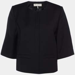 Emilio Pucci Black Wool & Silk Collarless Jacket M