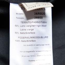 Emilio Pucci Black Wool & Silk Collarless Jacket M