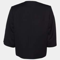 Emilio Pucci Black Wool & Silk Collarless Jacket M