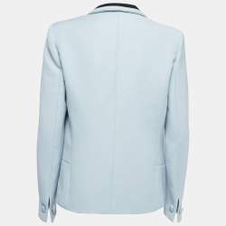 Emilio Pucci Light Blue Wool Shawl Lapeled Blazer M
