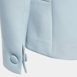Emilio Pucci Light Blue Wool Shawl Lapeled Blazer M