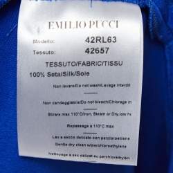 Emilio Pucci Blue Silk Embellished Tunic Top One Size 