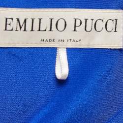 Emilio Pucci Blue Silk Embellished Tunic Top One Size 