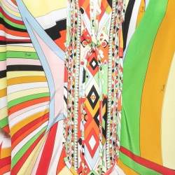 Emilio Pucci Multicolor Printed Silk Kaftan Dress S