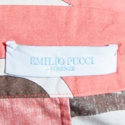 Emilio Pucci Firenze Pink Printed Cotton Wrap Crop Top M