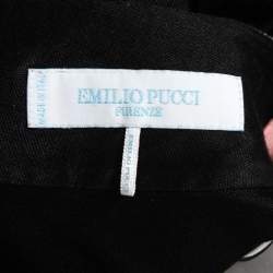 Emilio Pucci Black Jersey Draped Long Sleeve Top S