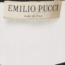 Pre Owned Emilio Pucci Off-White Silk Ruffled Cold Shoulder Mini Dress S