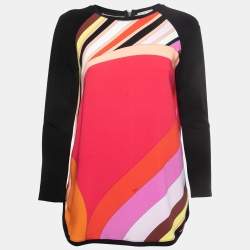 Emilio Pucci Multicolor Crepe Long Sleeve Blouse M