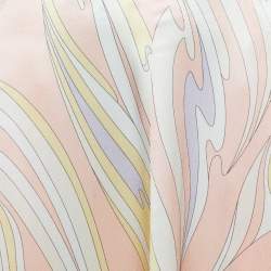 Emilio Pucci Beige Printed Satin Midi Skirt S