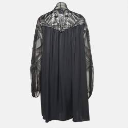 Emilio Pucci Navy Blue/Black Silk Blend Sequin Embellished Midi Dress XL