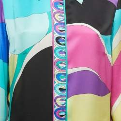 Emilio Pucci Multicolor Print Silk Button Front Full Sleeve Shirt L