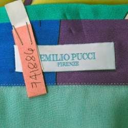 Emilio Pucci Multicolor Print Silk Button Front Full Sleeve Shirt L