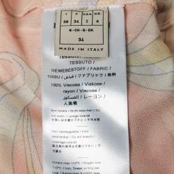 Pre Owned Emilio Pucci Light Pink Abstract Print Jersey High Neck Long Sleeve Top S