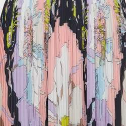 Emilio Pucci Multicolor Floral Print Crepe Pleated Midi Skirt S